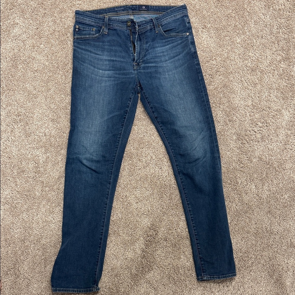 Ag Adriano Goldschmied Blue Slim Straight Jeans